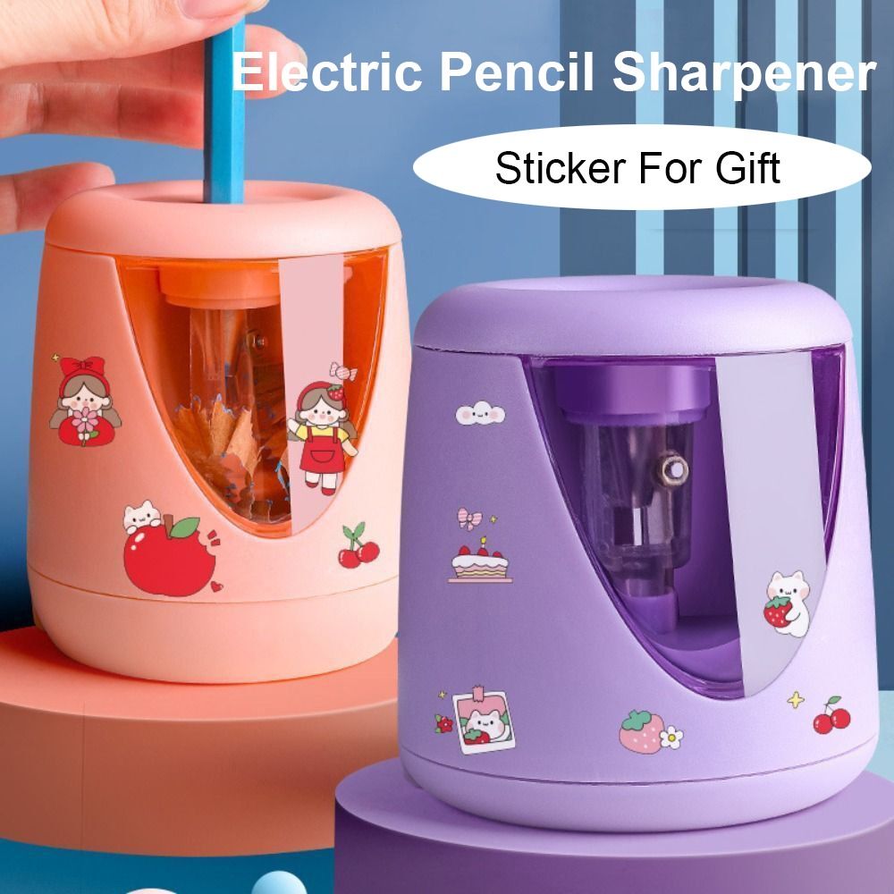 Electric Pencil Sharpener Usb - Battery/USB/Charging with Decorative Sticker Switch Automatic
