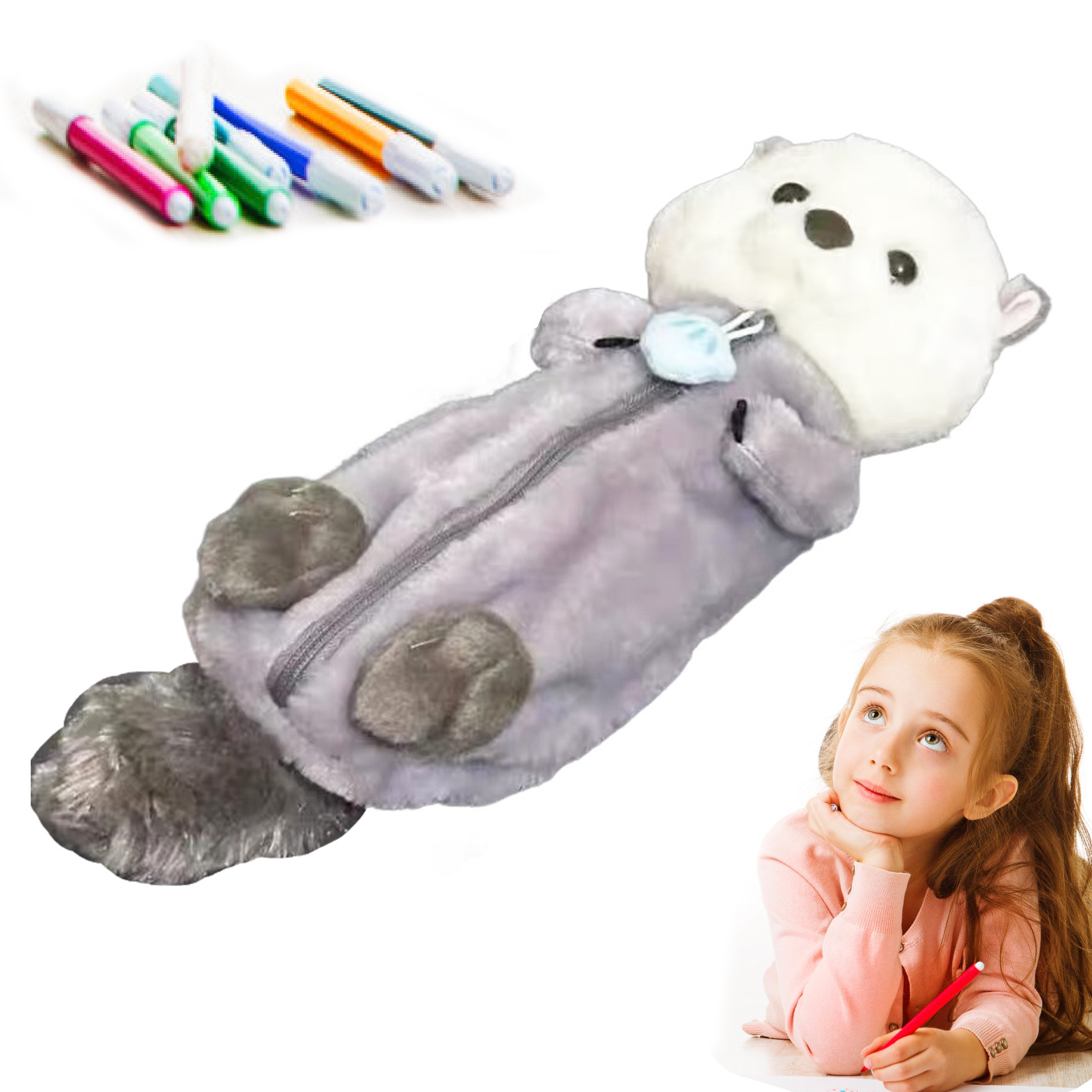 Creative Plush Toy Pencil Case - School Supplies 评论和价格