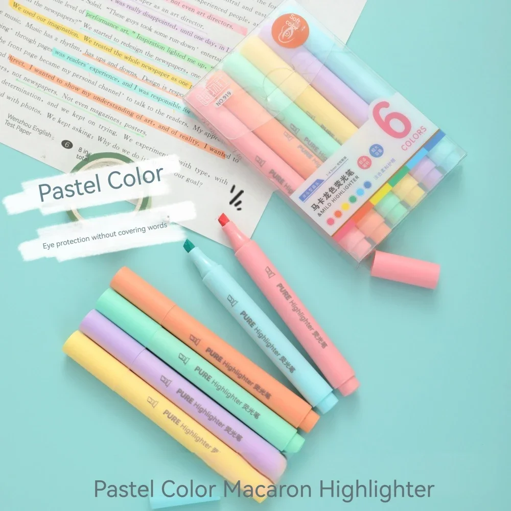 6PCS Pastel Highlighter Pens - - Pastel Highlighter Set Double Ended 评论和价格