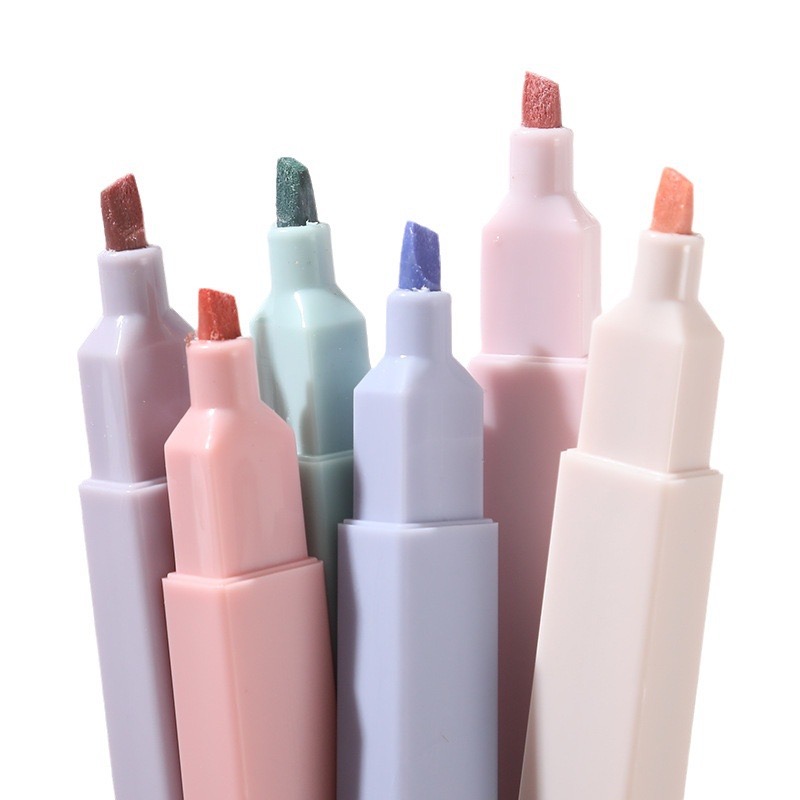 6 Pcs/Set Highlighters Set Cut - Pastel Highlighter Set Double Ended 评论和价格